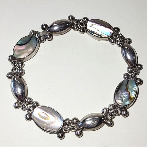 PARRA - HORACIO DE LA PARRA STERLING SILVER & ABALONE BRACELET - Picture 2 of 9